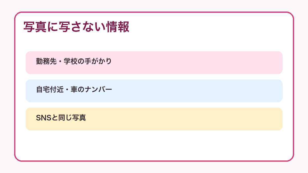 プロフィール写真に写さない情報
