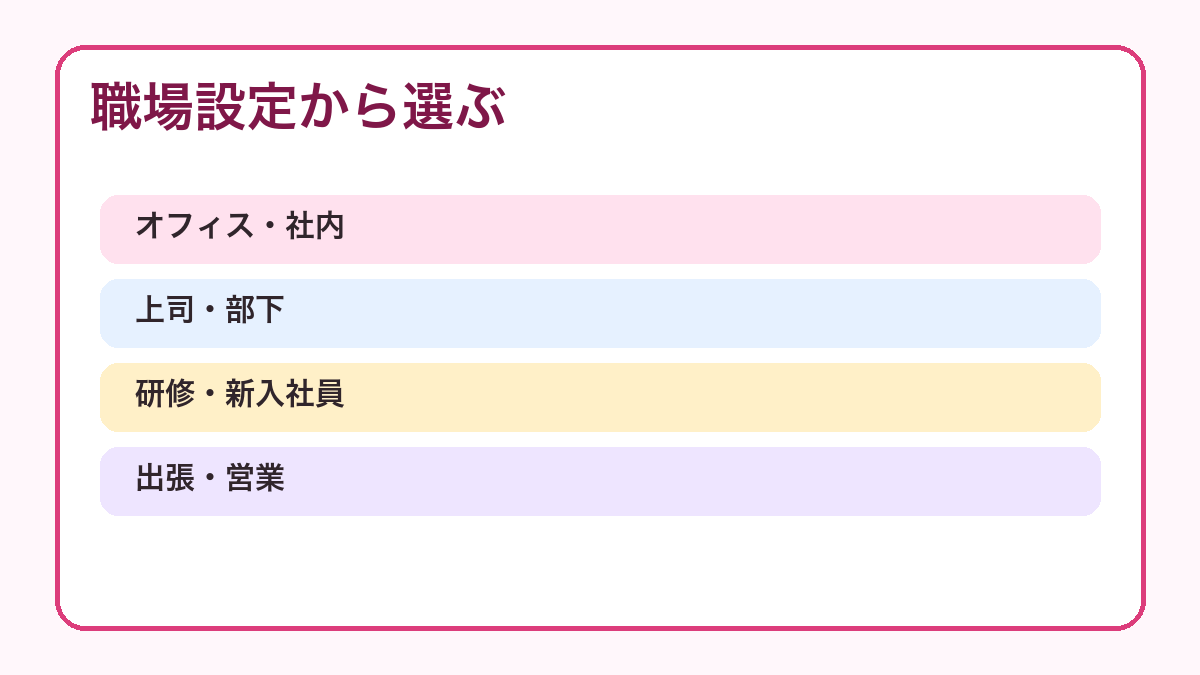 OL AVを職場設定から選ぶ図解